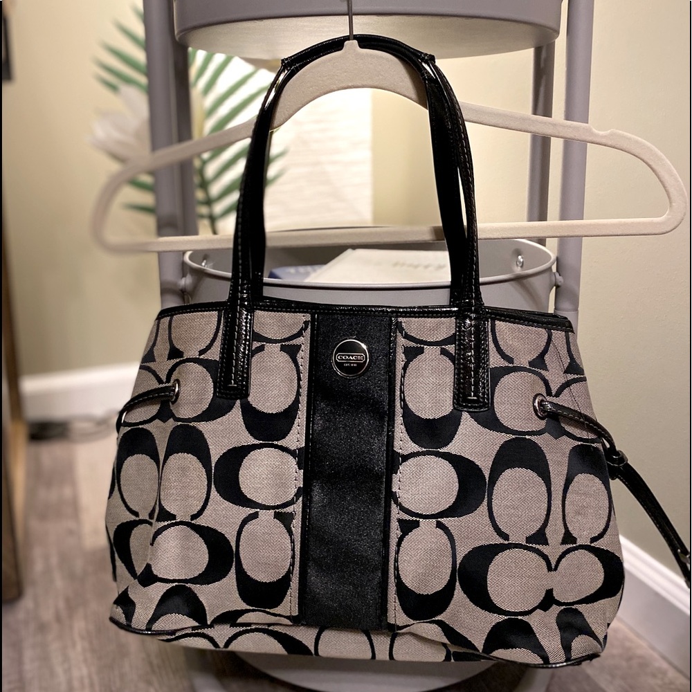 Womens COACH Signature Stripe Carryall